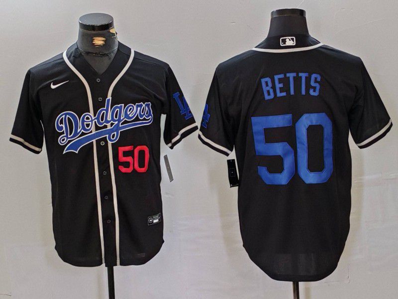 Men Los Angeles Dodgers #50 Betts Black Fashion Nike Game MLB Jersey style 43->los angeles dodgers->MLB Jersey